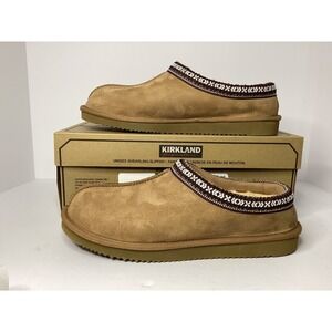 Kirkland Unisex Genunine Shearling Slippers Tan 7/8 NIB